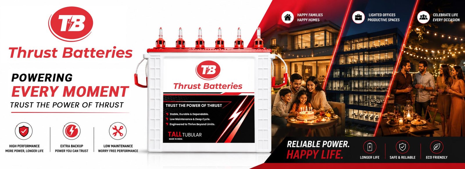 Thrust Batteries product range