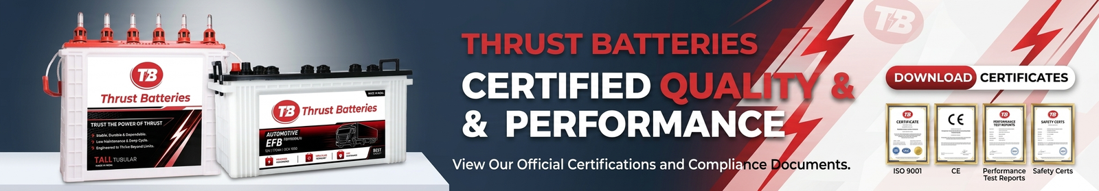 Thrust Batteries: Awards and Recognitions Banner